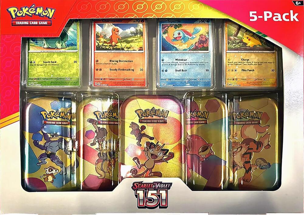 Pokemon TCG: Costco Pokemon Scarlet & Violet 151 Mini Tin 5-pack (Meowth)